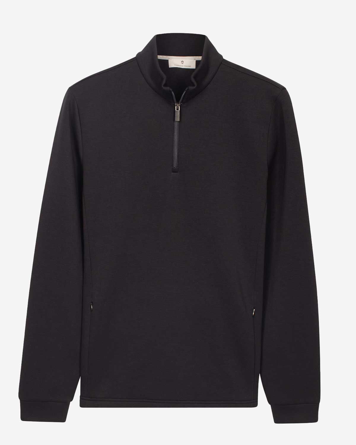 Thomas Maine sweatshirt 6131TM011 kleur 60 navy half zip bij Van den Broek Herenmode Haarlem