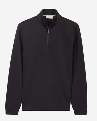 Thomas Maine sweatshirt 6131TM011 kleur 60 navy half zip bij Van den Broek Herenmode Haarlem