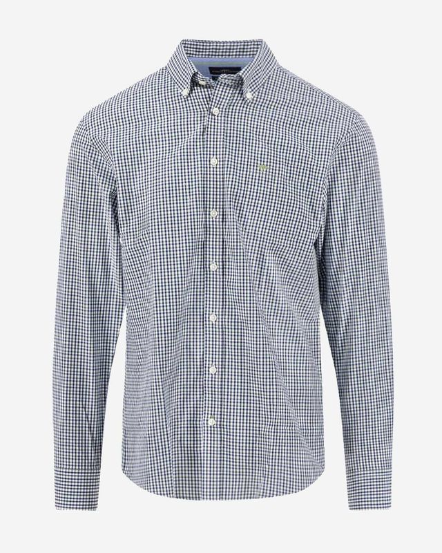 Fynch Hatton Casual Shirt Lange Mouw Midden Groen 16135120