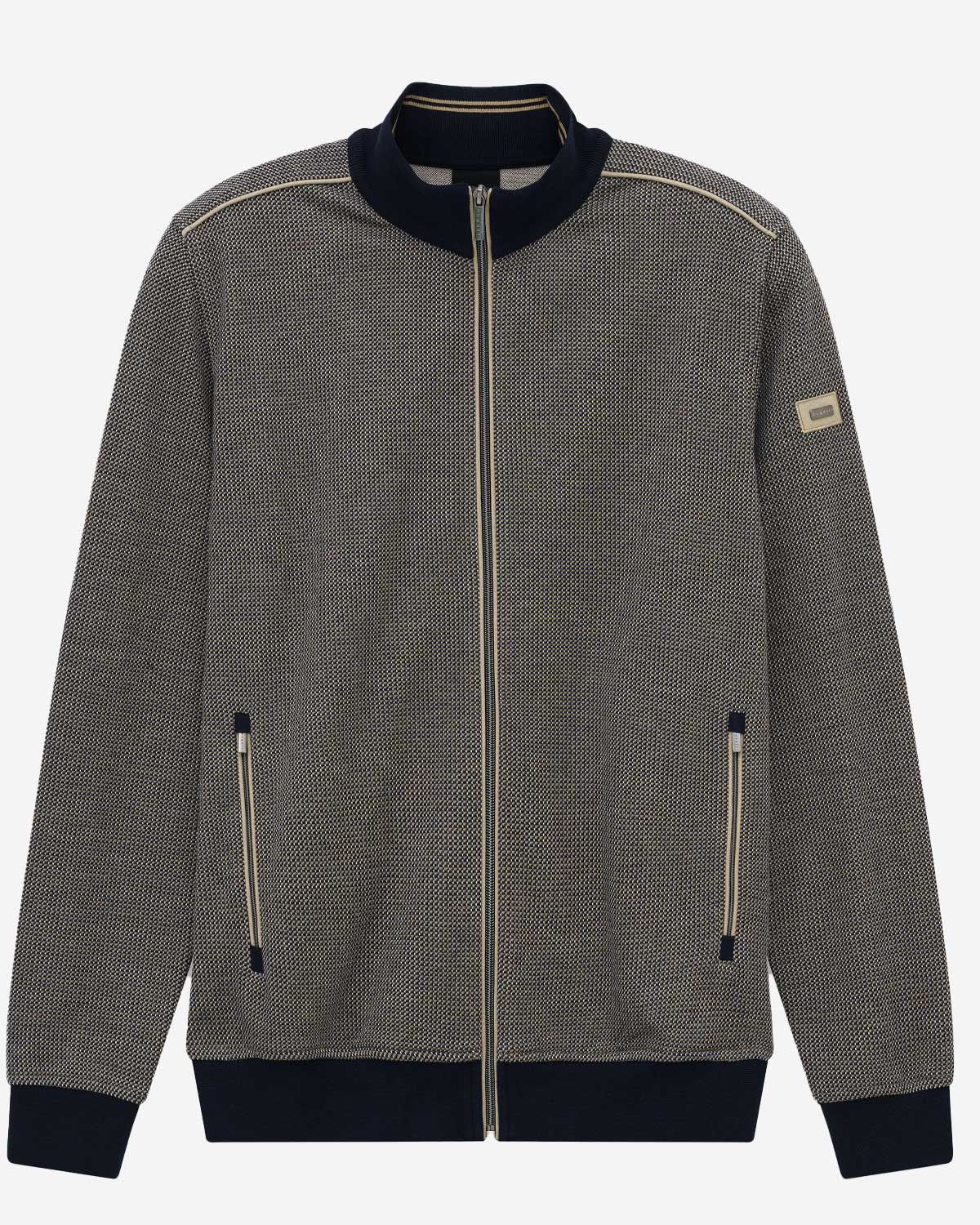 Bugatti vest donkerblauw structuur rits 8750-15142E-390 heren