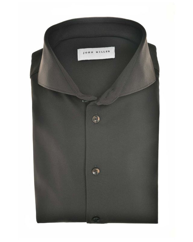 John Miller Dress Shirt Lange Mouw Donker Groen 5142675