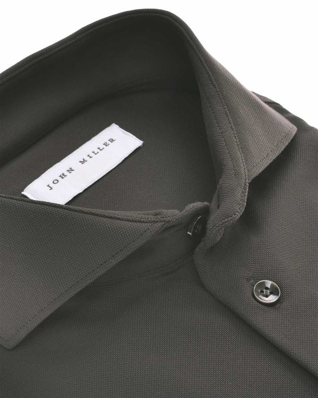 John Miller Dress Shirt Lange Mouw Donker Groen 5142675
