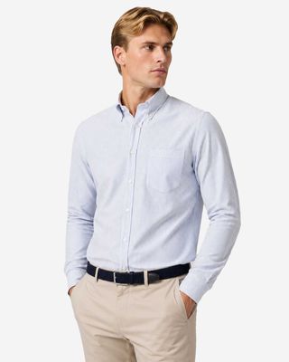 Paul &amp; Shark Soffio button down overhemd blauw wit Van den Broek Herenmode Haarlem