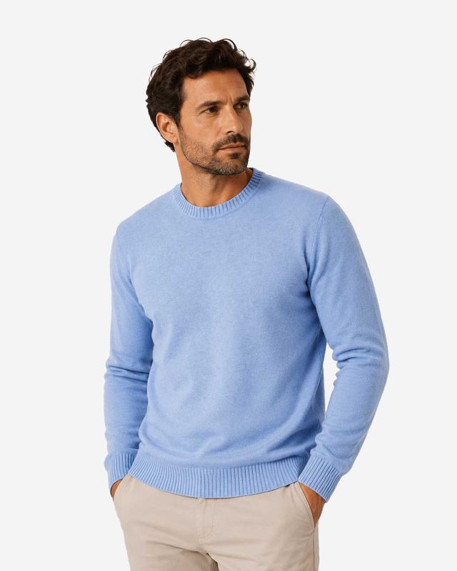 Paul &amp; Shark pullover 26411533-363 lichtblauw van 100% katoen met ronde hals