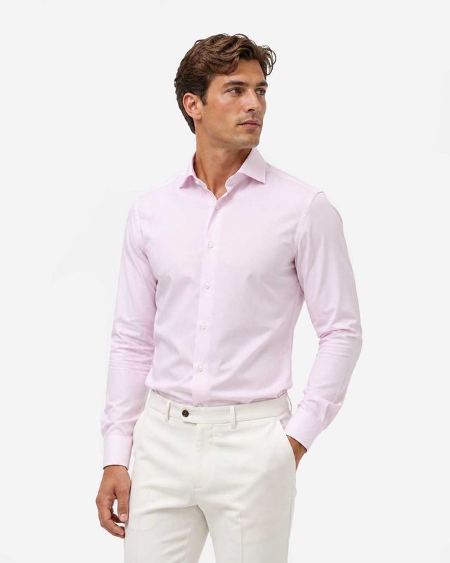 OLYMP Luxor 24 Seven overhemd 123184-31 lichtroze bij Van den Broek Herenmode Haarlem