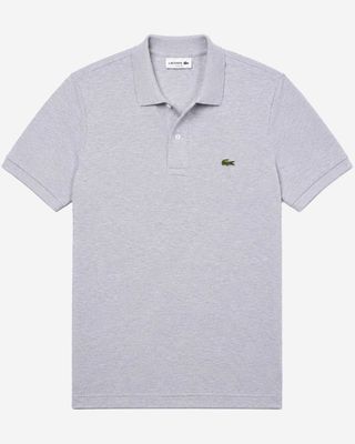 Lacoste polo PH4012-02M lichtgrijs herenpolo van 100% katoen voorkant
