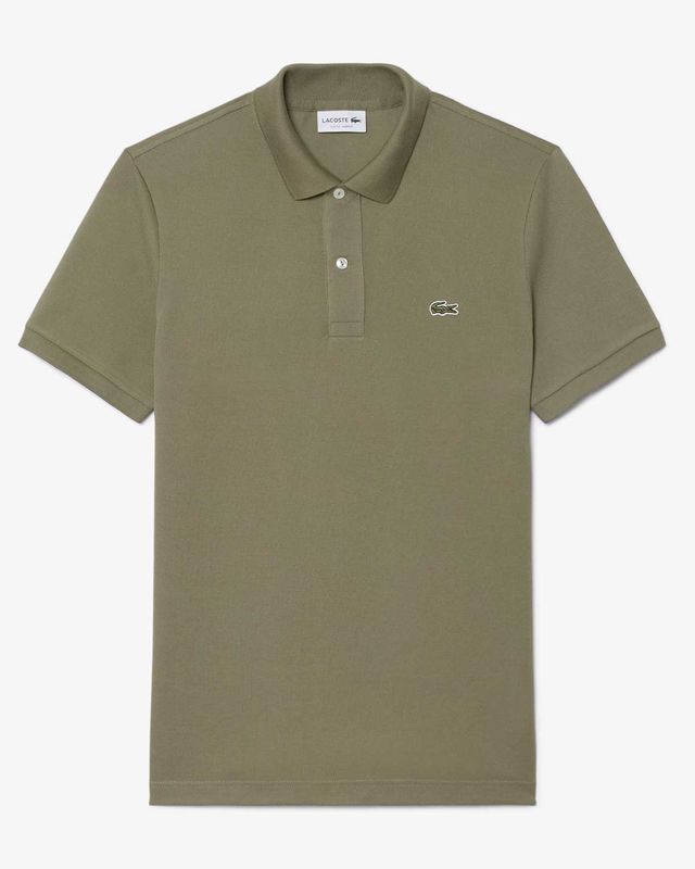Donkergroene Lacoste herenpolo PH4012-BMY met slim fit pasvorm en krokodillenlogo