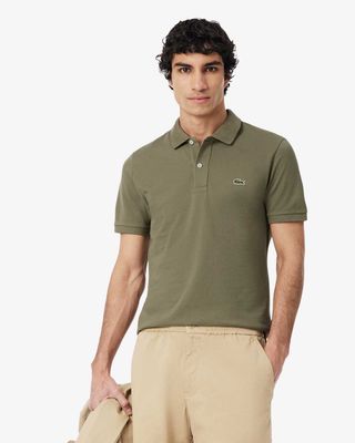 Lacoste L.12.12 slim fit herenpolo PH4012-BMY donkergroen van 100% piqué katoen