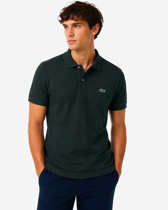 Lacoste polo PH4012-AFK donkergroen slim fit heren gedragen door model