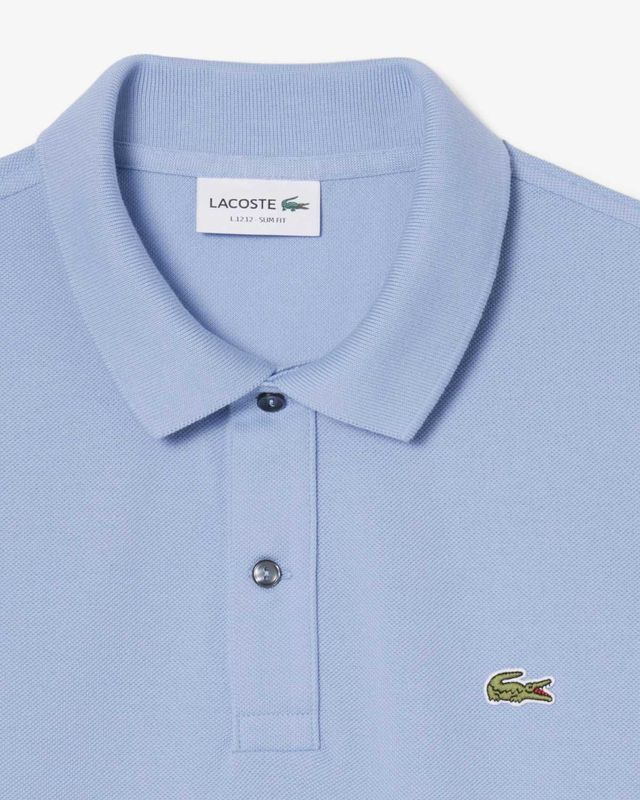 Lichtblauwe Lacoste herenpolo PH4012-AEY met slim fit pasvorm en krokodillenlogo