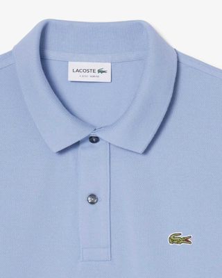 Lichtblauwe Lacoste herenpolo PH4012-AEY met slim fit pasvorm en krokodillenlogo
