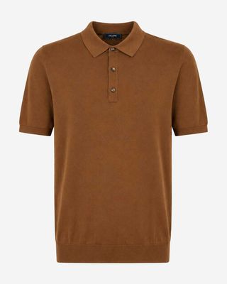 Calzoni Polo Midden Bruin V26710 Luxe Calzoni polo V26710-910 in tabakbruin van zijde en katoen met superzachte premium kwaliteit