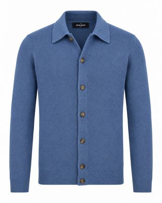 Gran Sasso gebreid vest in blauw, vooraanzicht