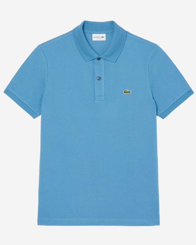 Lacoste herenpolo lichtblauw PH4012-JBK van 100% katoen in slim fit pasvorm