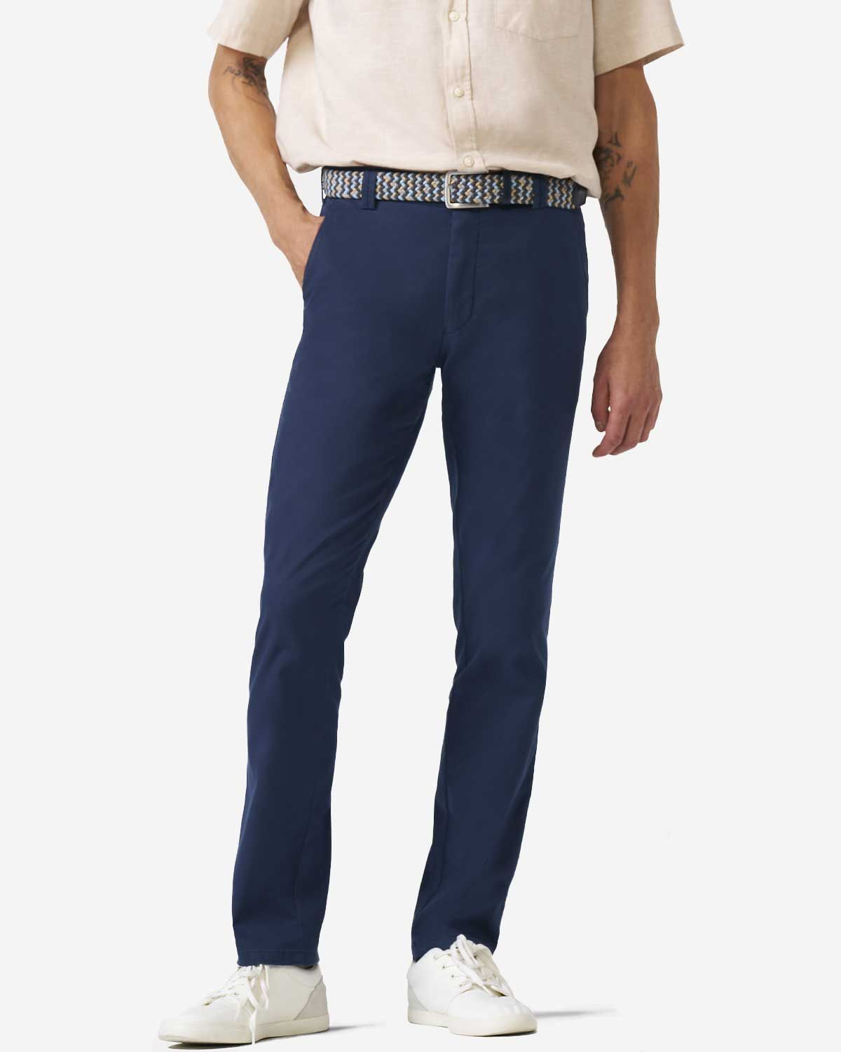 Meyer Bonn chino 1-8121-19 donkerblauw heren voorkant modern fit
