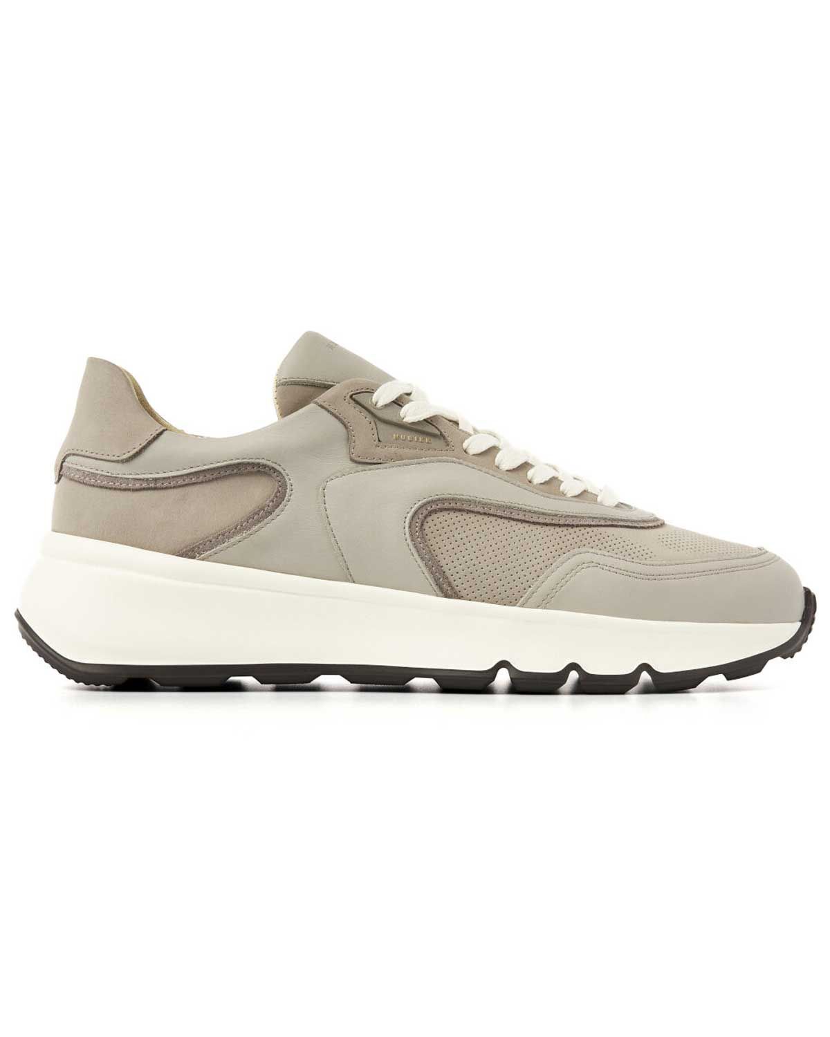 Nubikk Luca Noa grijze heren sneaker met suède en mesh details