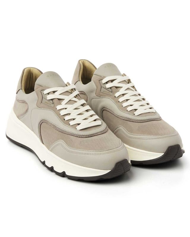 Grijze Nubikk Luca Noa sneaker heren met sportieve zool en luxe afwerking
