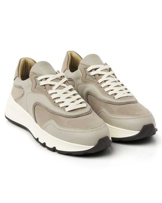 Grijze Nubikk Luca Noa sneaker heren met sportieve zool en luxe afwerking
