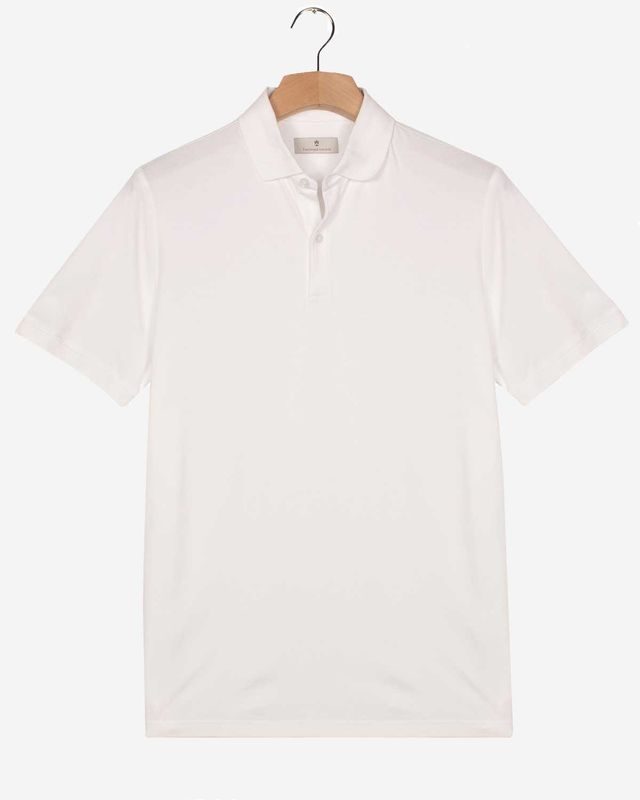Thomas Maine polo wit NOS52TM078-10 liquid cotton korte mouw heren Haarlem