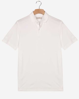 Thomas Maine polo wit NOS52TM078-10 liquid cotton korte mouw heren Haarlem