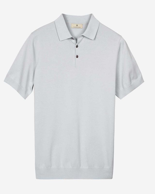 Thomas Maine pullover polo korte mouw piqué structuur ice blue 835TM300-95 katoen heren Haarlem