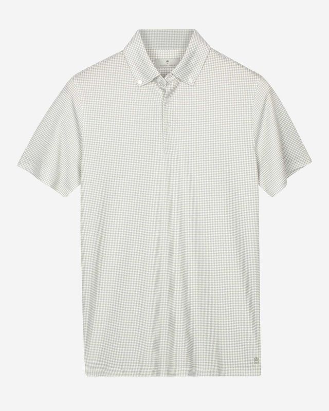 Thomas Maine polo jade green met verfijnde print voor heren voorkant