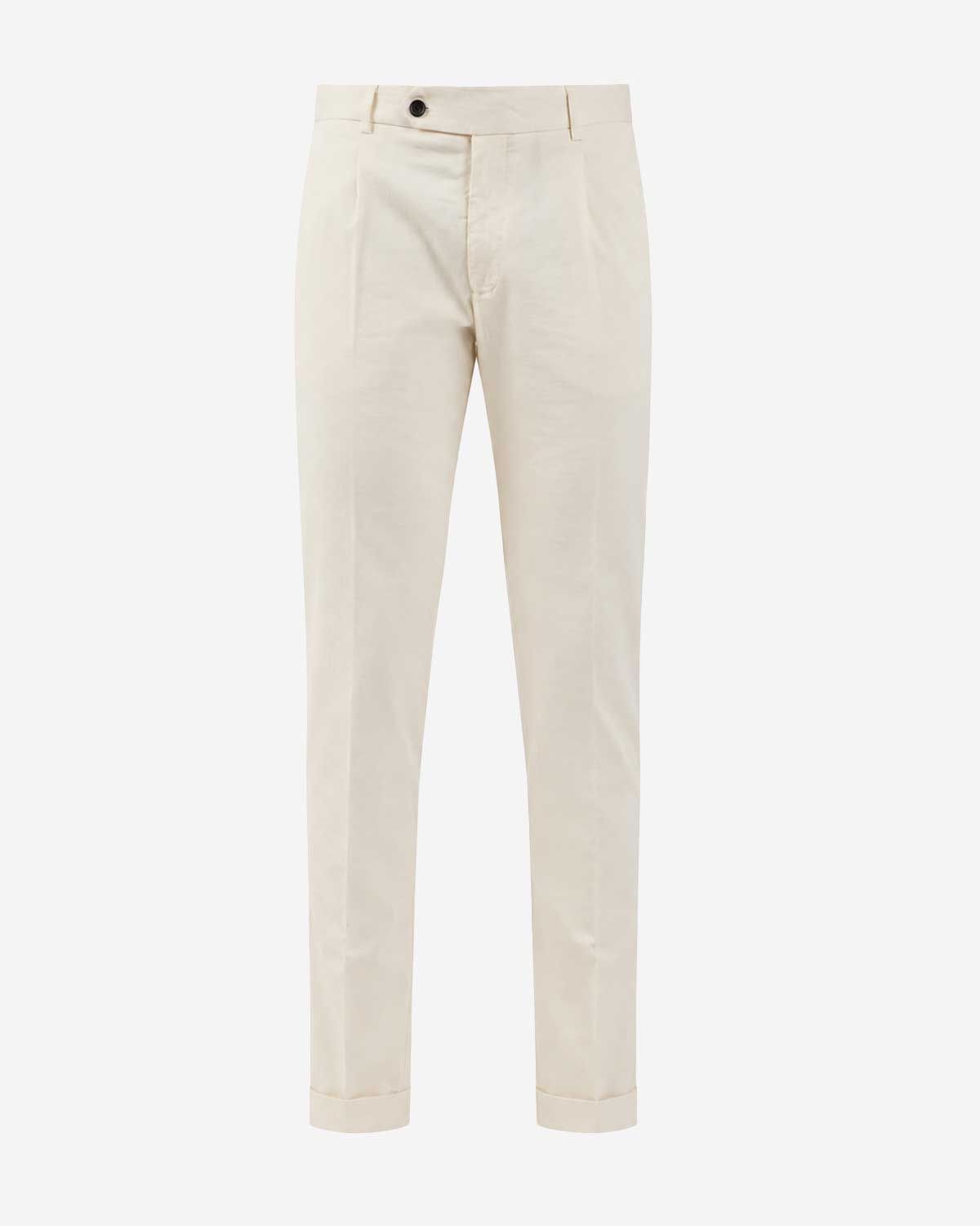 Offwhite Berwich Xretrolong-GD bandplooibroek van linnen en lyocell met retro uitstraling