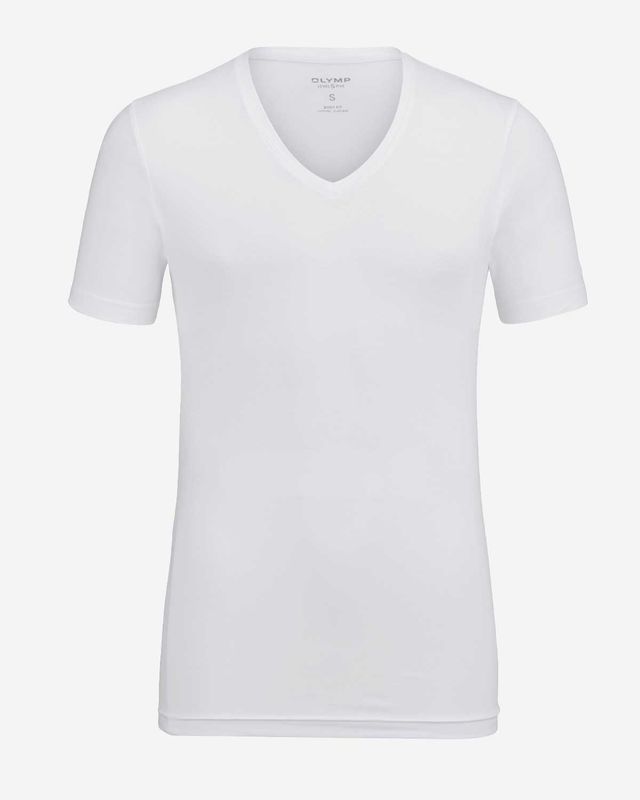 OLYMP Level Five wit T-shirt voor onder een overhemd van katoen en elastaan