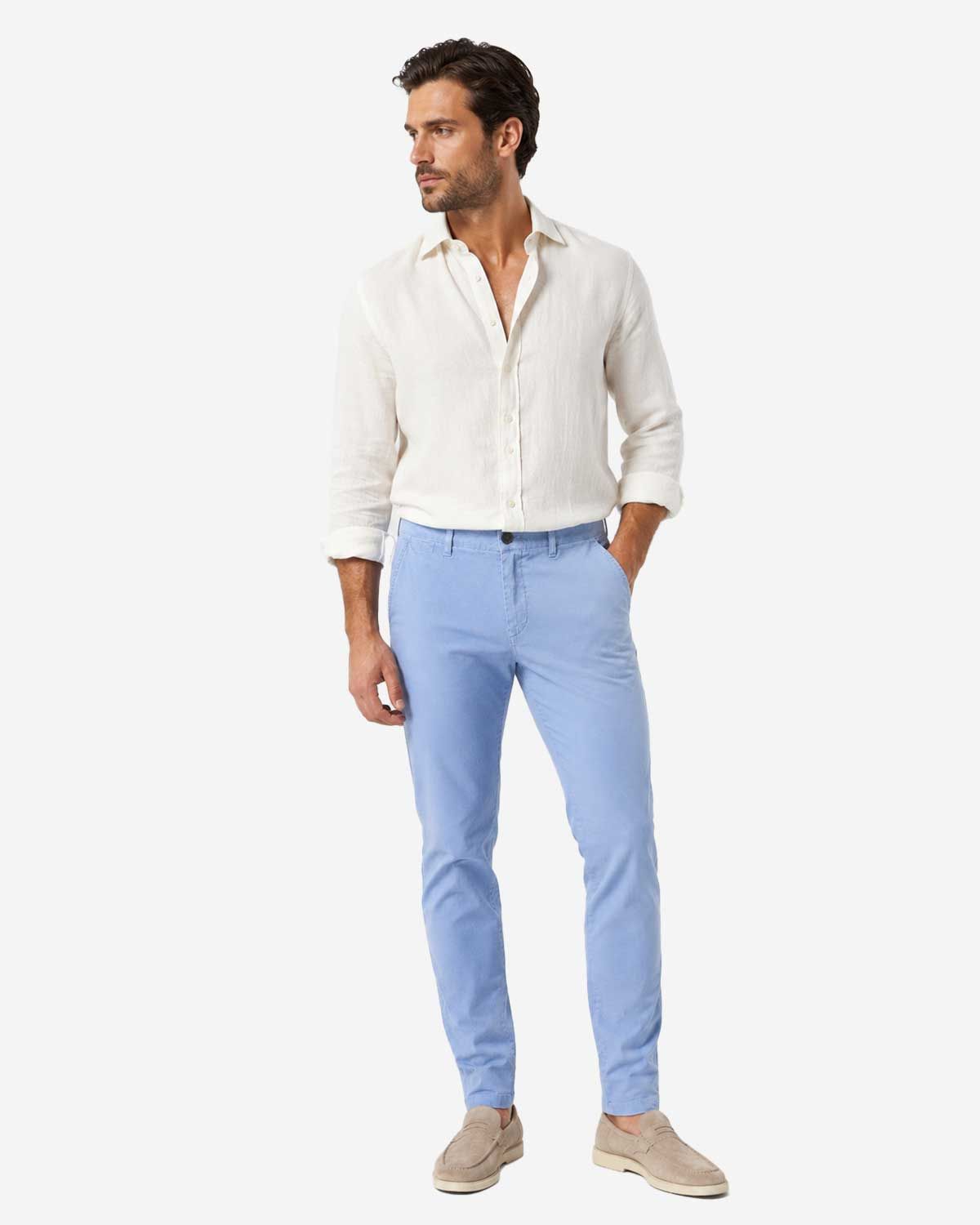 Masons Pantalon Katoen Licht Blauw 9PN2R4973 CBE325