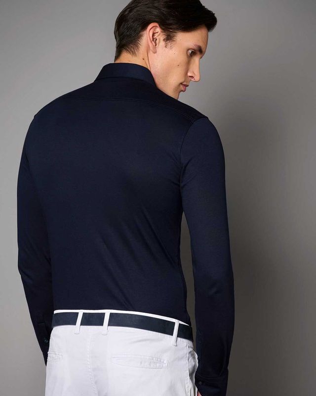 Desoto Luxury Dress Shirt Lange Mouw Donker Blauw 10008-30