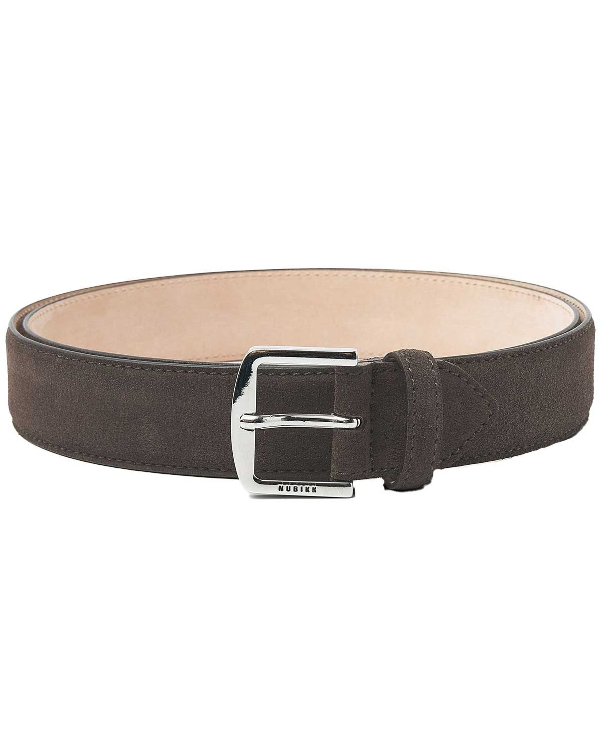 NUBIKK James Belt 21082500-18S donkergrijze suède riem voor heren