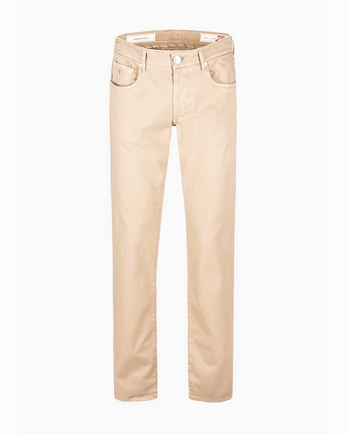 Tramarossa Michelangelo vijfzakkenjeans in beige, voorkant