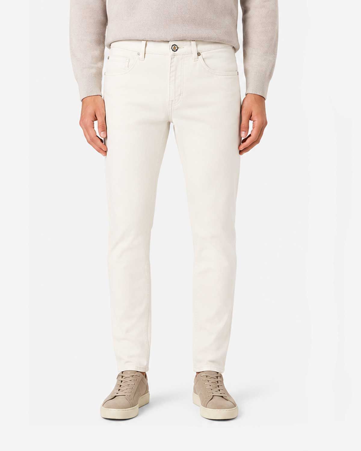 Tramarossa Michelangelo jeans E275 pastel cream slim fit met stretch katoen
