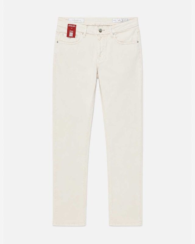 Tramarossa Michelangelo pastel cream herenjeans met vintage dye behandeling