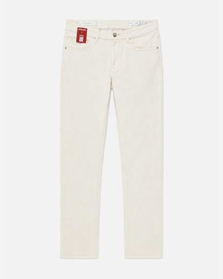 Tramarossa Michelangelo pastel cream herenjeans met vintage dye behandeling