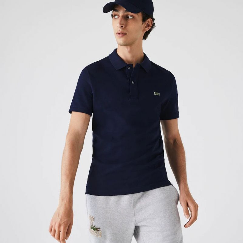 Lacoste PH4012-166 herenpolo in donkerblauw van premium piqué katoen