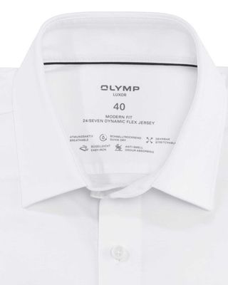 Detail van OLYMP Luxor 24/Seven 12026400 wit modern fit overhemd