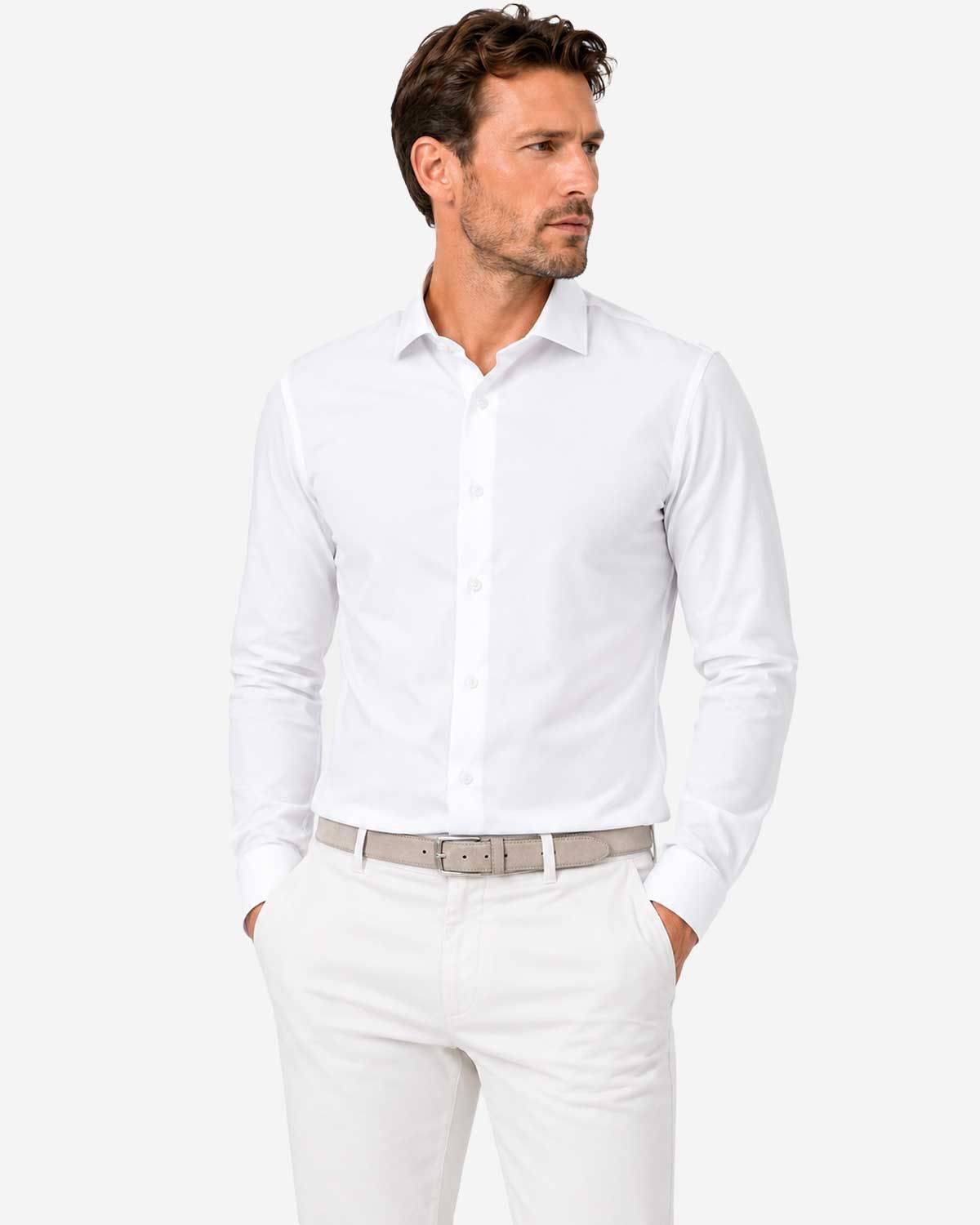 OLYMP Luxor 24/Seven 12026400 wit overhemd met New Kent kraag