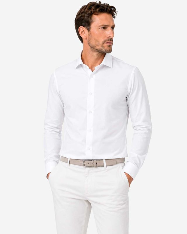 OLYMP Luxor 24/Seven 12026400 wit overhemd met New Kent kraag