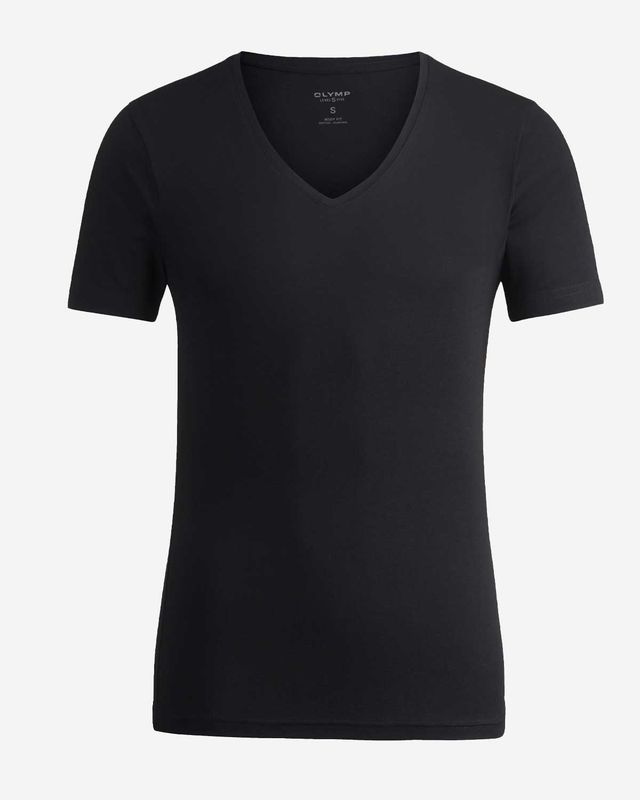 OLYMP Level Five 08011268 zwart ondershirt met V-hals en Body Fit pasvorm