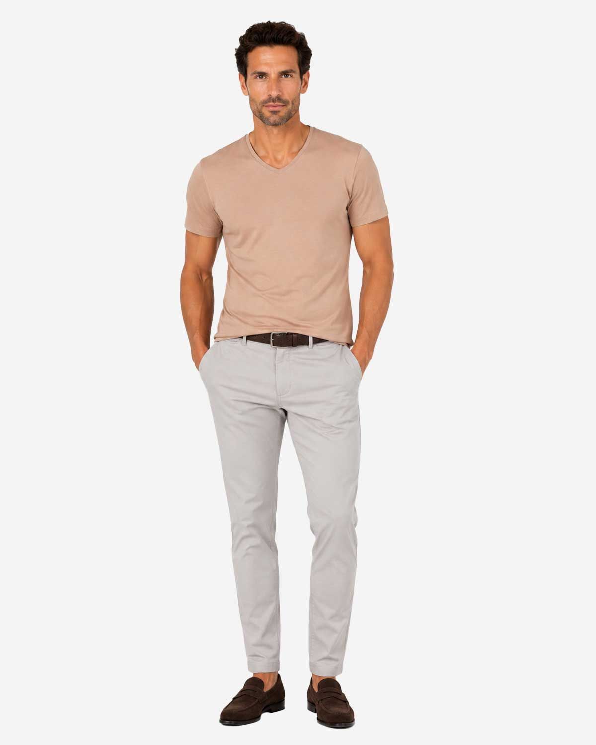 Olymp T-shirt Midden Beige 080112