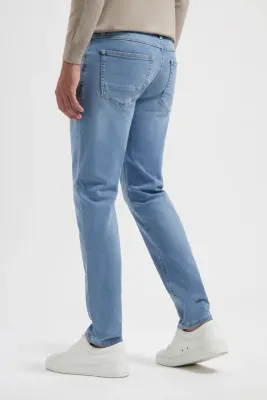 North84 light blue 5-pocket jeans 84301002-446, rear view worn by a model