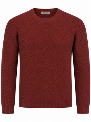 Gran Sasso pullover in bordeaux, productfoto van het vooraanzicht.