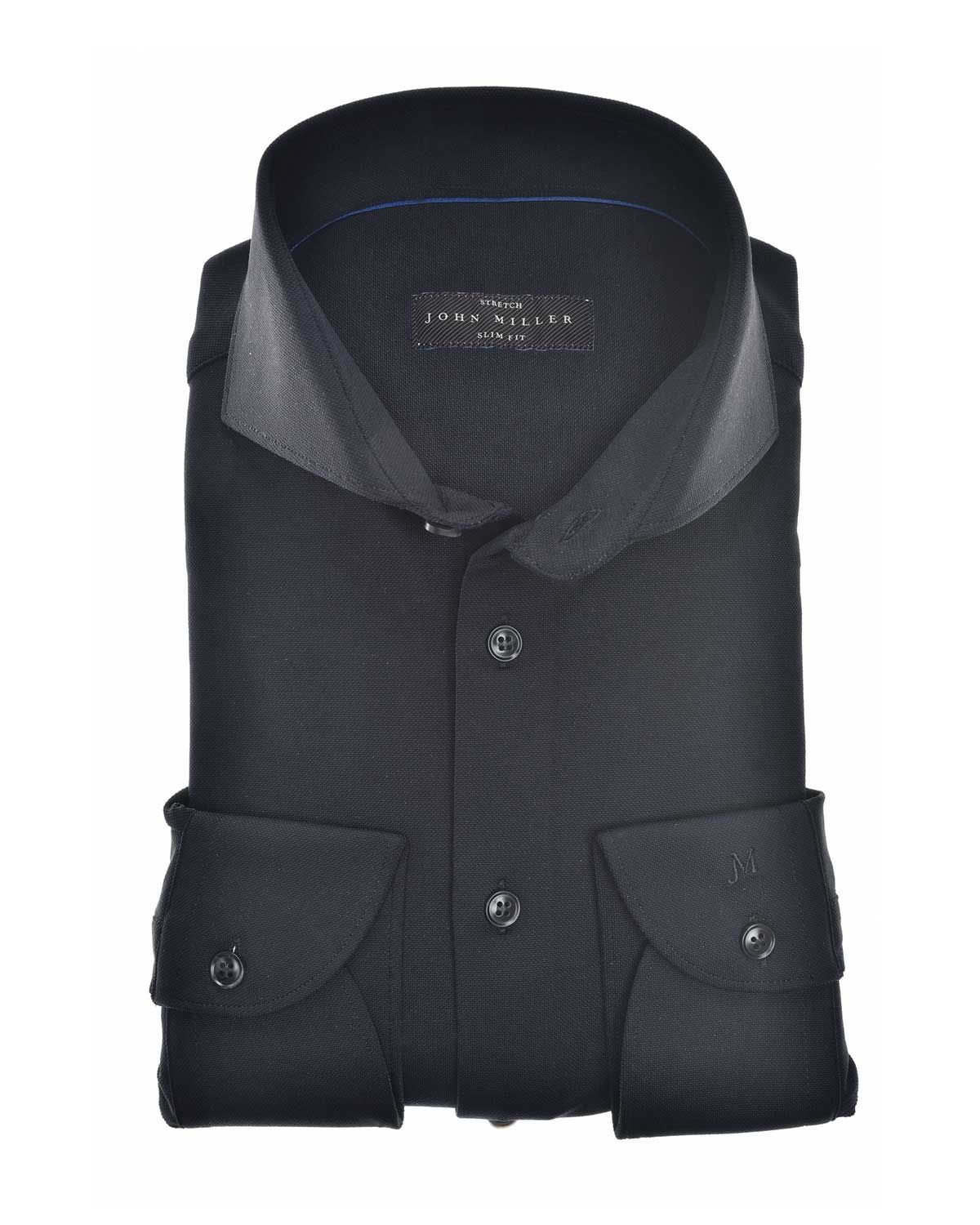 John Miller Dress Shirt Lange Mouw Zwart 5346516