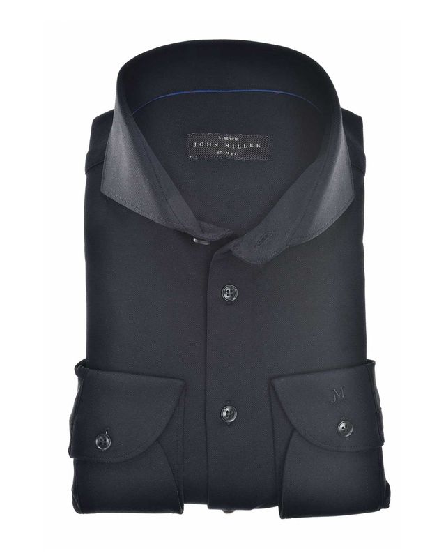 John Miller Dress Shirt Lange Mouw Zwart 5346516