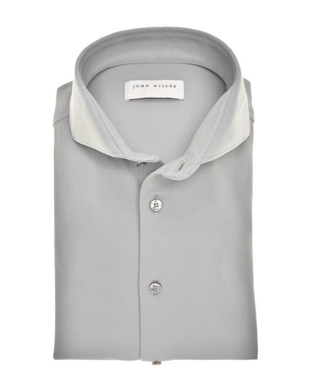 John Miller 5142675 lichtgroen Slim Fit overhemd met Cutaway kraag