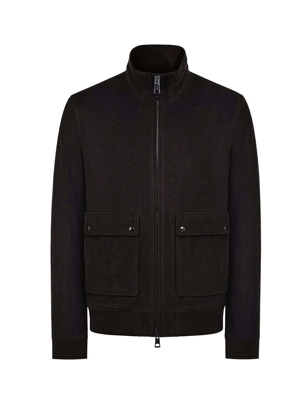 Duno Hans Agnone Dark Brown Suede Bomber Jacket
