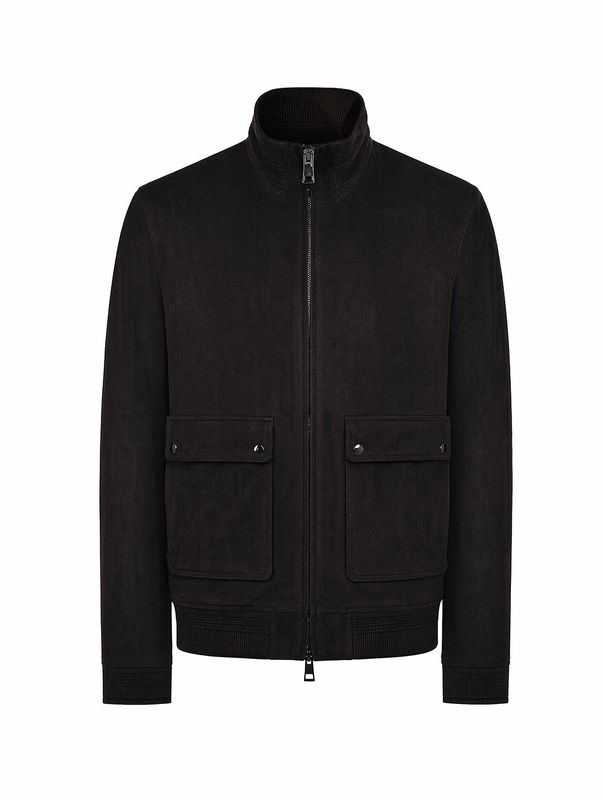 Duno Hans Agnone Dark Brown Suede Bomber Jacket