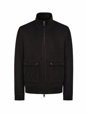 Duno Hans Agnone Dark Brown Suede Bomber Jacket