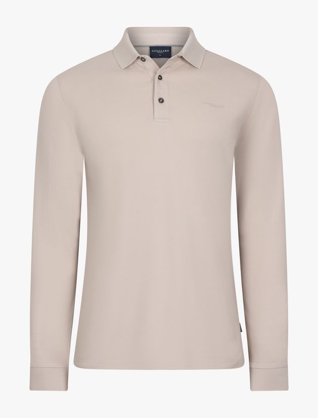 Cavallaro Long-Sleeved Polo Light Beige 116265010